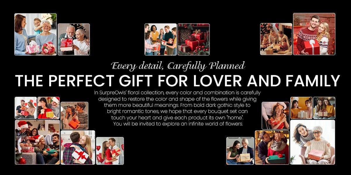 DIY Christmas Roses Bouquet Building Set - Creative Adult Gift - silverfoxgoods